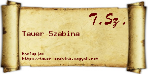 Tauer Szabina névjegykártya